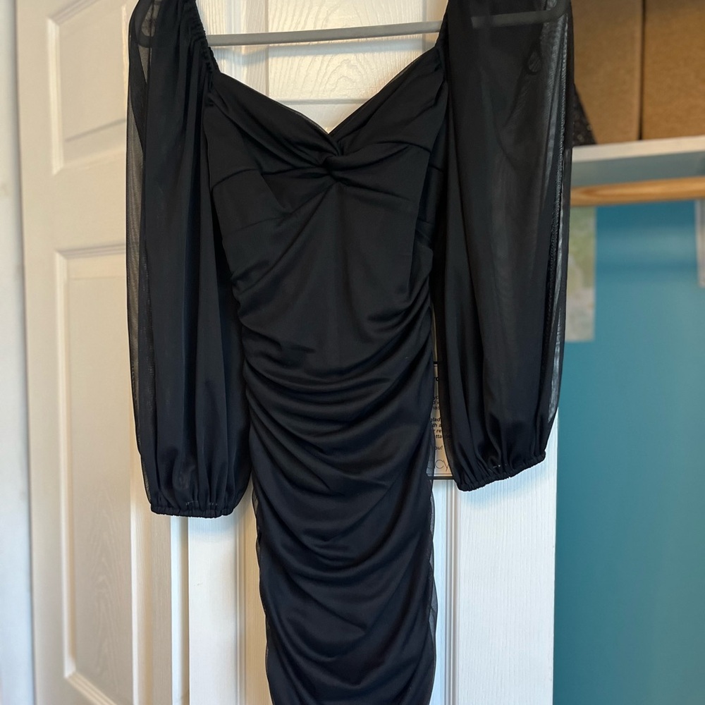 Macy's Black Sheer Sleeve Mini Dress
